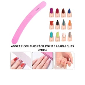 1 Un Lixa Rosa Buffer Reta Alongamento Polir 100/180 Unhas