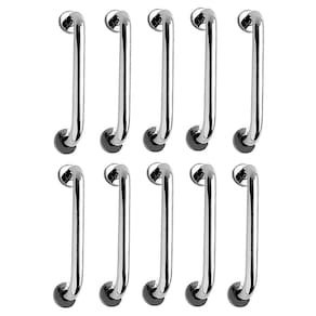 Alça de Apoio Barra Inox 30cm Kit 10 Unidades Idoso Cadeirante Deficiente Box Banheiro Segurança Acessibilidade Corrimao Suporte Proteçao