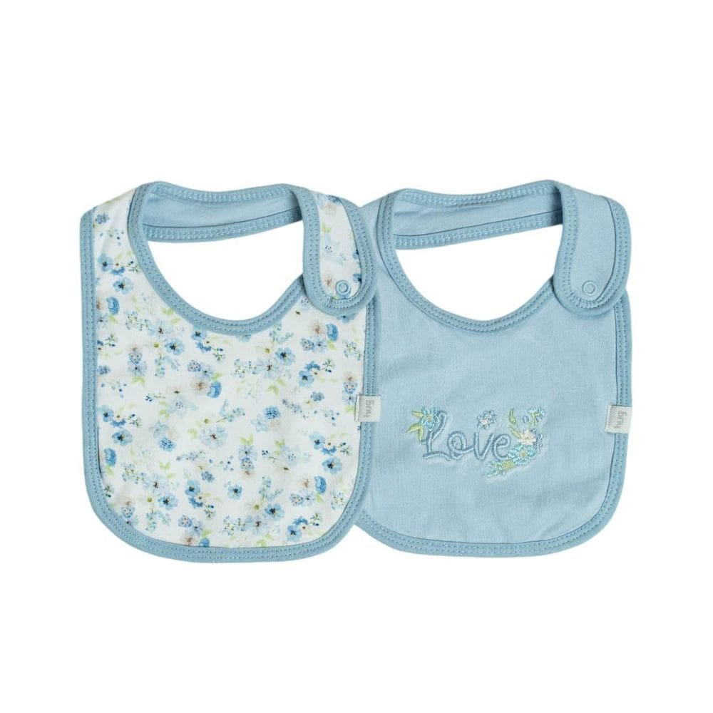 Kit Com 2 Babadores Bebê Menina Serena Azul - Hug
