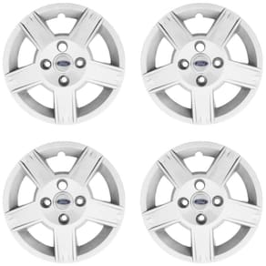 4X Calota Fiesta Ka Escort Aro 14 Prata Com Emblema 014Cb