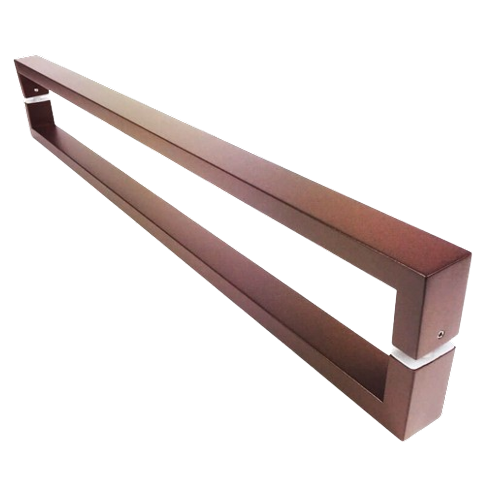 Puxador Portas Duplo Aço Inox Padrão Corten Greco 30 cm para portas: pivotantes/madeira/vidro temperado/porta alumínio e portões