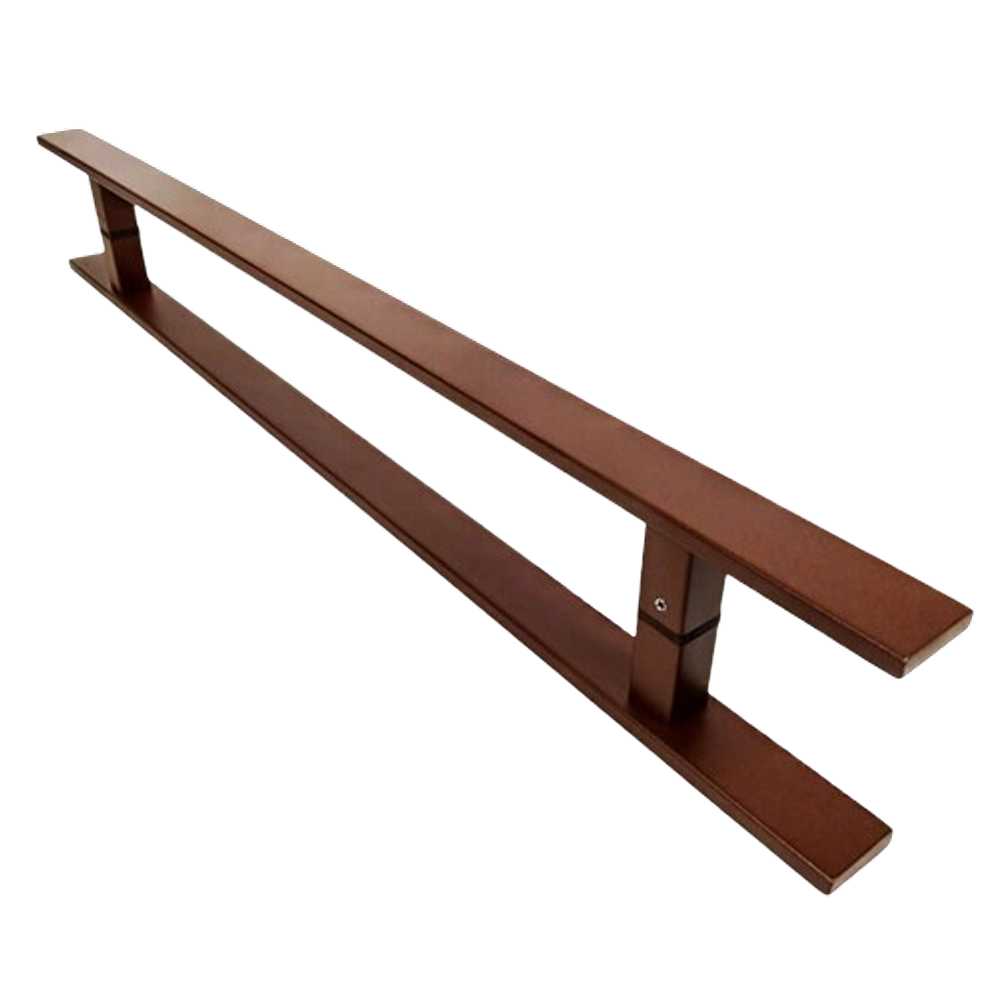 Puxador Portas Duplo Aço Inox Padrão Corten Clean 80 cm para portas: pivotantes/madeira/vidro temperado/porta alumínio e portões