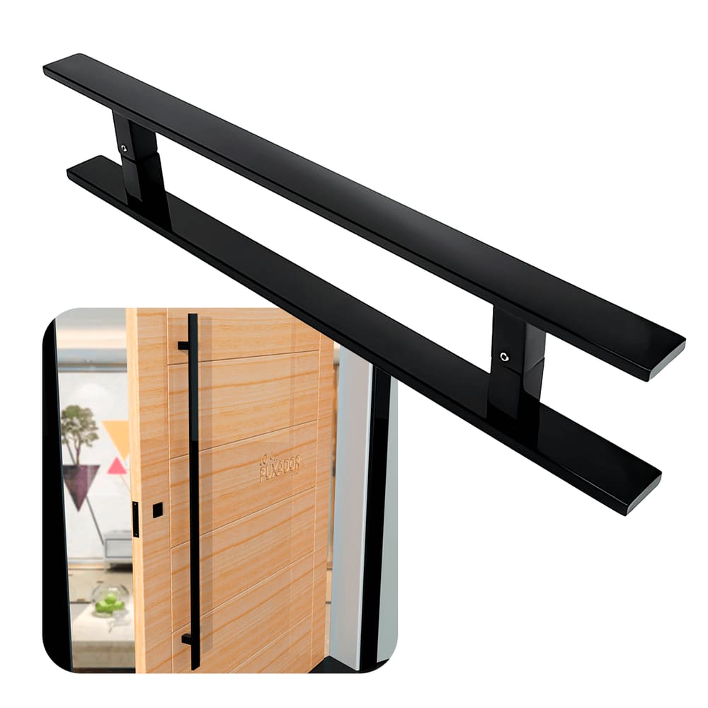 Puxador Para Portas Clean 80 cm Preto Fosco
