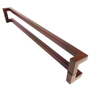 Puxador Portas Duplo Aço Inox Padrão Corten Athenas 1 m para portas: pivotantes/madeira/vidro temperado/porta alumínio e portões