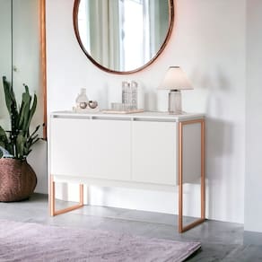Buffet Classico com 3 Portas Veneza Branco Cobre