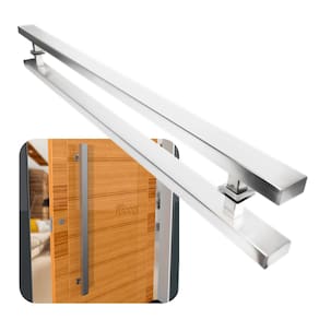 Puxador Portas Duplo Aço Inox Escovado Grand Clean 2 m para portas: pivotantes/madeira/vidro temperado/porta alumínio e portões