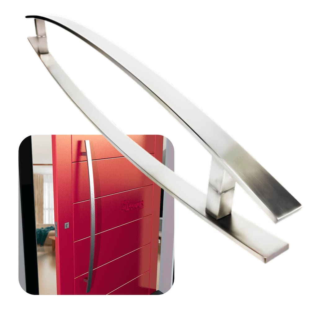 Puxador Para Portas Lugui 1,5 m Aço Inox Escovado