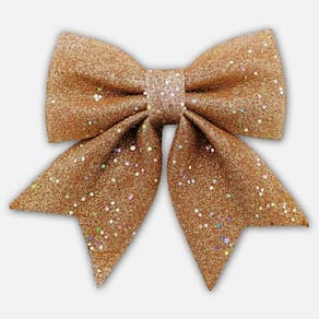 Laço Natalino New Glitter Cobre 20Cm Enfeite Natal