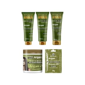 Kit Argan Liss Pos Escova Maxihair-5 Itens Total