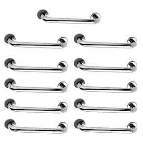 Alça de Apoio Inox Barra 30cm Kit 11 Unidades Suporte Anti Queda Idoso Cadeirante Acessibilidade Banheiro Box Segurança