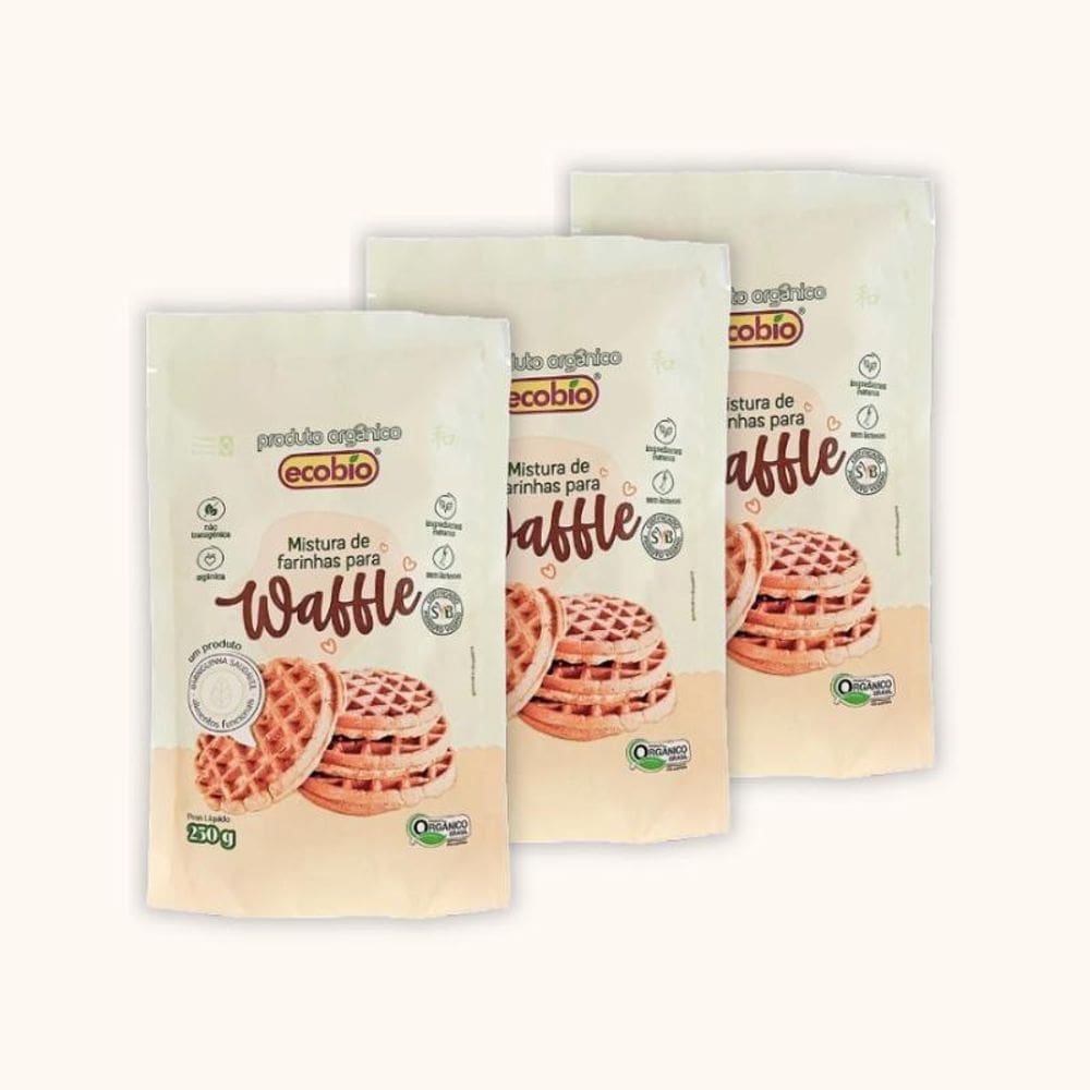Kit 3X: Mistura Para Waffle Orgânico Ecobio 250G
