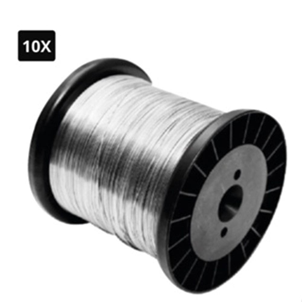 10x Rolo Fio Arame Aço Inox 0,70 mm Para Cerca Elétrica 200m Industrial e Comum