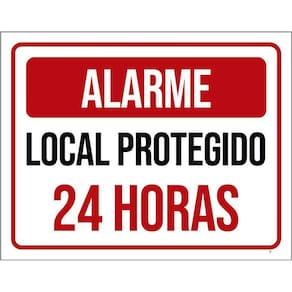 Placa Atenção Alarme Local Protegido 24 Horas 36X46