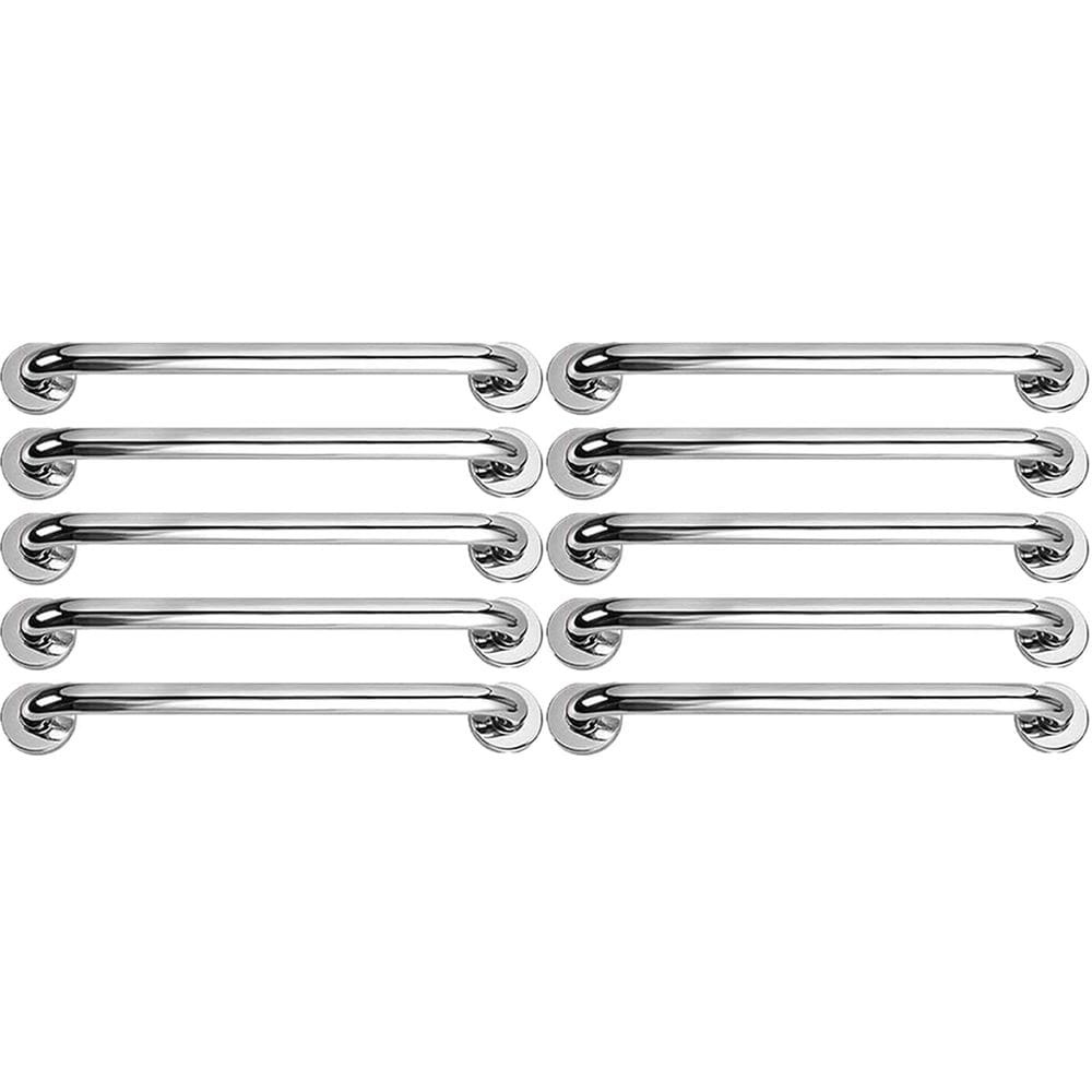 Alça Apoio 50Cm Barra Suporte Anti Queda Kit 10 Uni Aço Inox Idoso Gestante Cadeirante