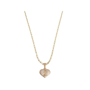 Colar Cartier 50Cm Coração Branco Letra Z Banhado Ouro 18K