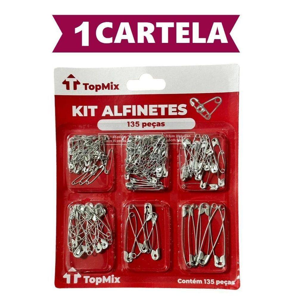Alfinete De Segurança 135 Peças 6 Tamanhos