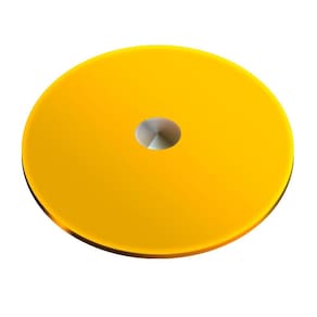 Centro De Mesa Giratório Vidro Temperado 8Mm Amarelo 45Cm