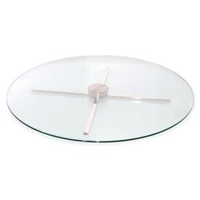 Centro De Mesa Giratório Vidro 10Mm Inox304 Premium 75Cm