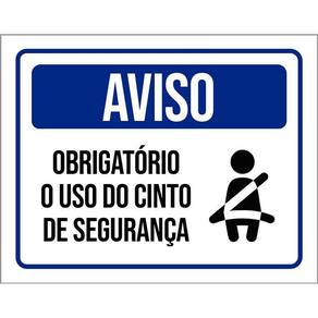 Placa Sinalização Aviso Obrigatório Cinto De Segurança 36X46