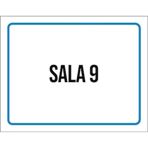 Placa Ambiente Sinalização Setor Sala 9 36X46