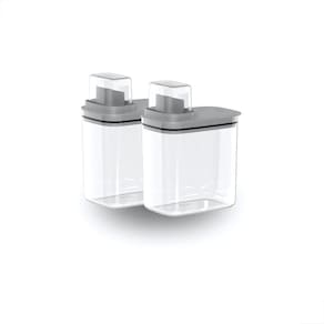 Kit 2 Dispenser Organizador Lavanderia 1,5 L Multiuso Cinza