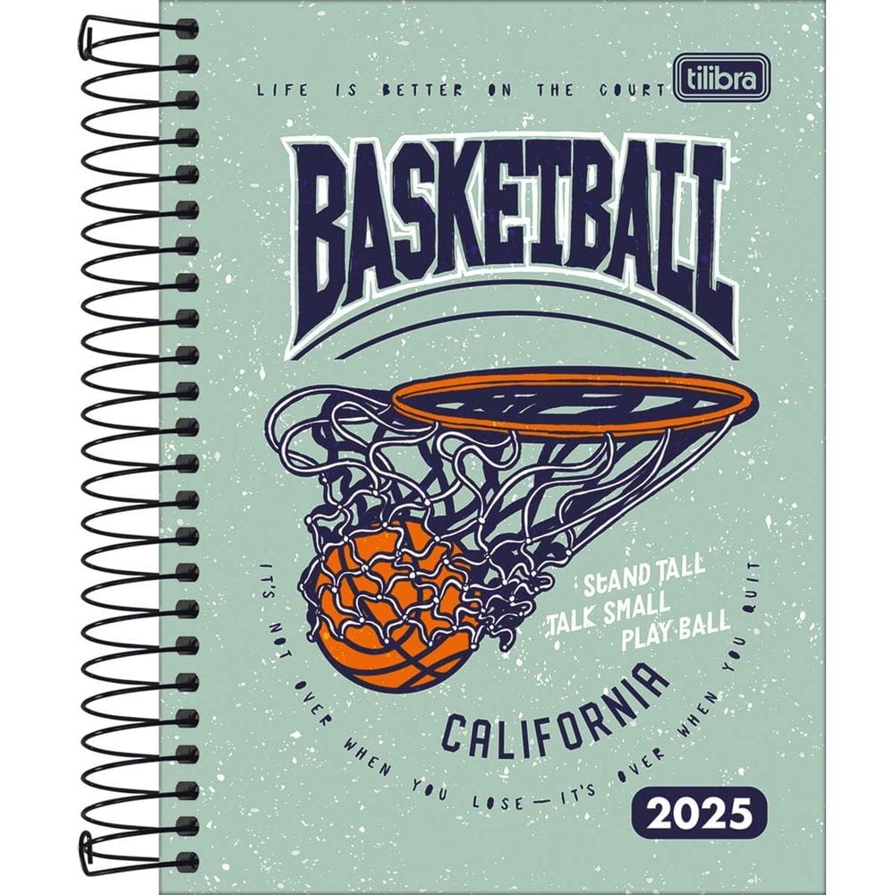 Agenda Espiral Diária 11,7 x 16,4 cm D+ Masculina 2025 Tilibra 1075