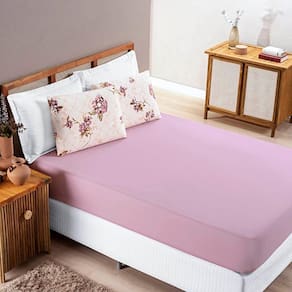 Jogo De Lençol Grace Queen 3 Peças Malha 100% Algodão Macio Estampado - Rosê Floral