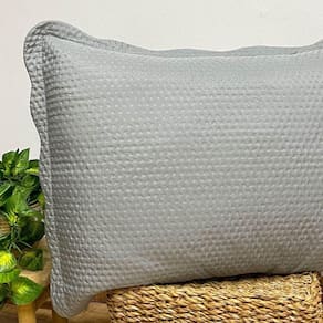 Porta Travesseiro Ultrassônico Milão 50cm X 70cm Poa Cinza