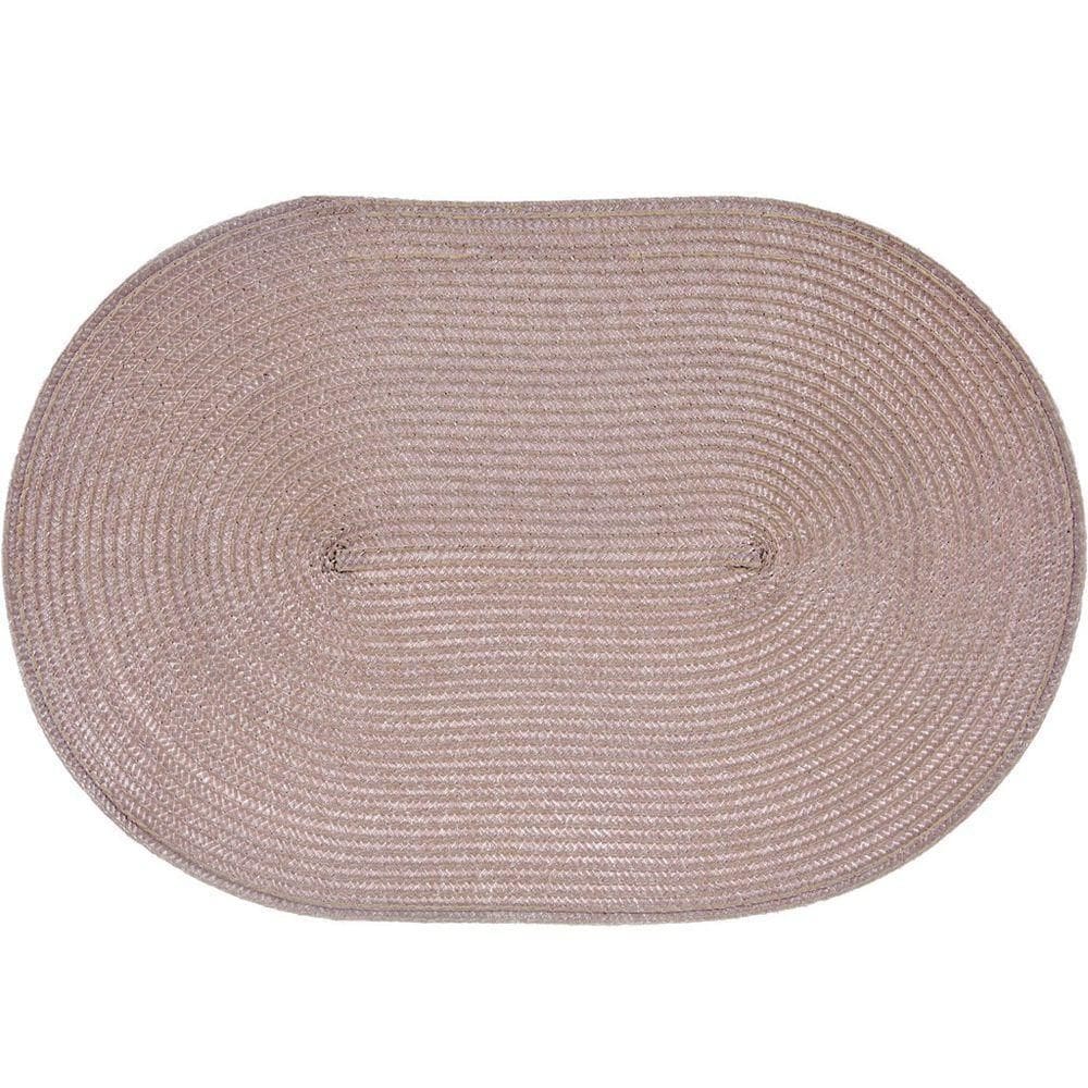Kit 2 Americano Requinte Liso Para Mesa Oval 30x45cm Taupe