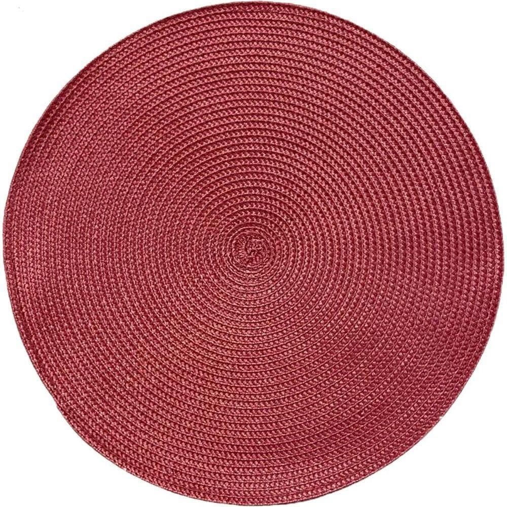 Kit 4 Americano Requinte Liso Para Mesa Redondo 38cm Bordô