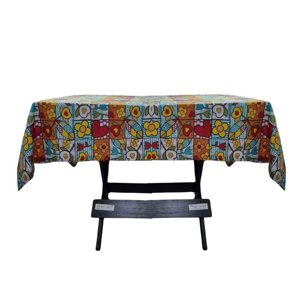Toalha Mesa Oxford Estampado 1,50x1,50 4 Lugares Quadriculado