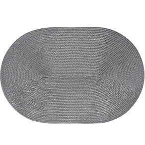 Kit 8 Americano Requinte Liso Para Mesa Oval 30x45cm Chumbo