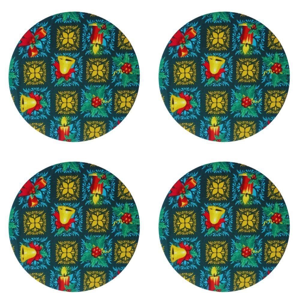 Kit 4 Sousplat Natalino Diametro 33cm Sino