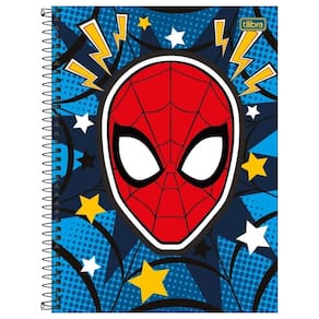 Caderno Homem Aranha Capa Dura Espiral 80F 1 Matéria Escolar