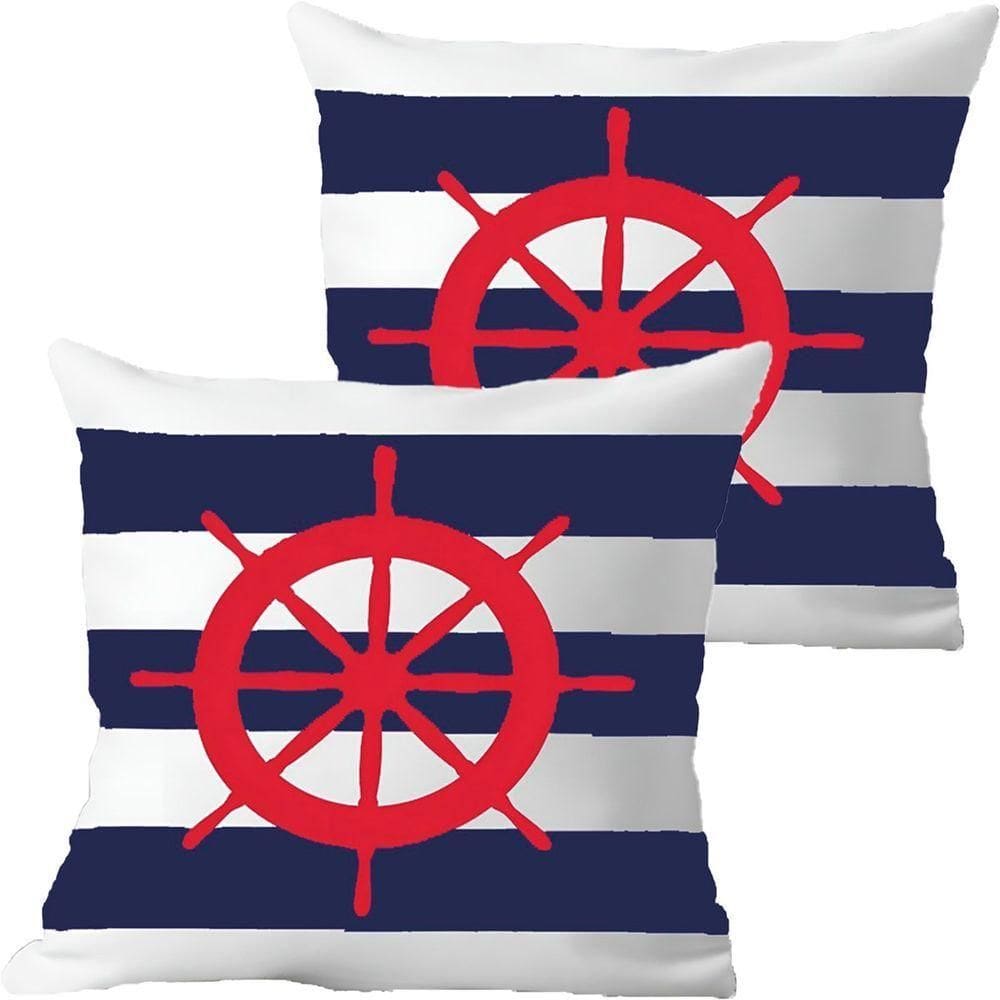 Kit 2 Capas De Almofadas Vermelho Timão Navegação Marítima