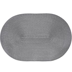 Kit 2 Americano Requinte Liso Para Mesa Oval 30x45cm Chumbo