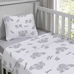 Jogo De Cama Tecebem Malha Mini Cama(montessoriana)dom 3 Peças Cinza