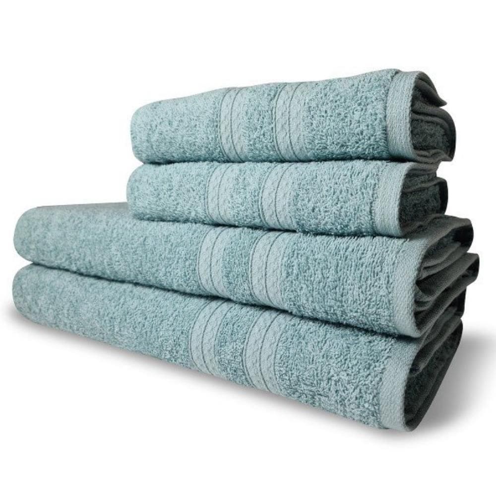 Jogo De Toalhas Itália Soft 4 Pçs - 2 Banho E 2 Rosto 430g/m² 100% Algodão - Verde