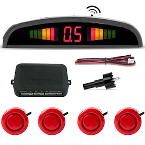 Sensor Estac Re Visor Led Meia Lua 4pts Aviso Sonoro Vermel