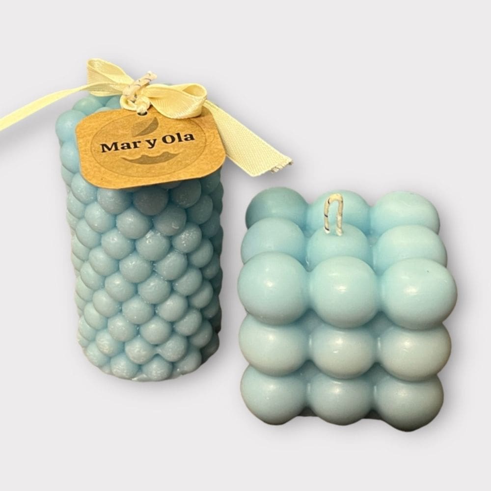 Velas Bubble x2 quadradas e tubos