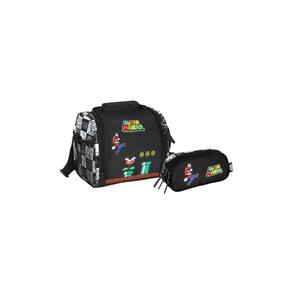 Kit Super Mario Lancheira Térmica+Estojo Duplo 563 - Preto