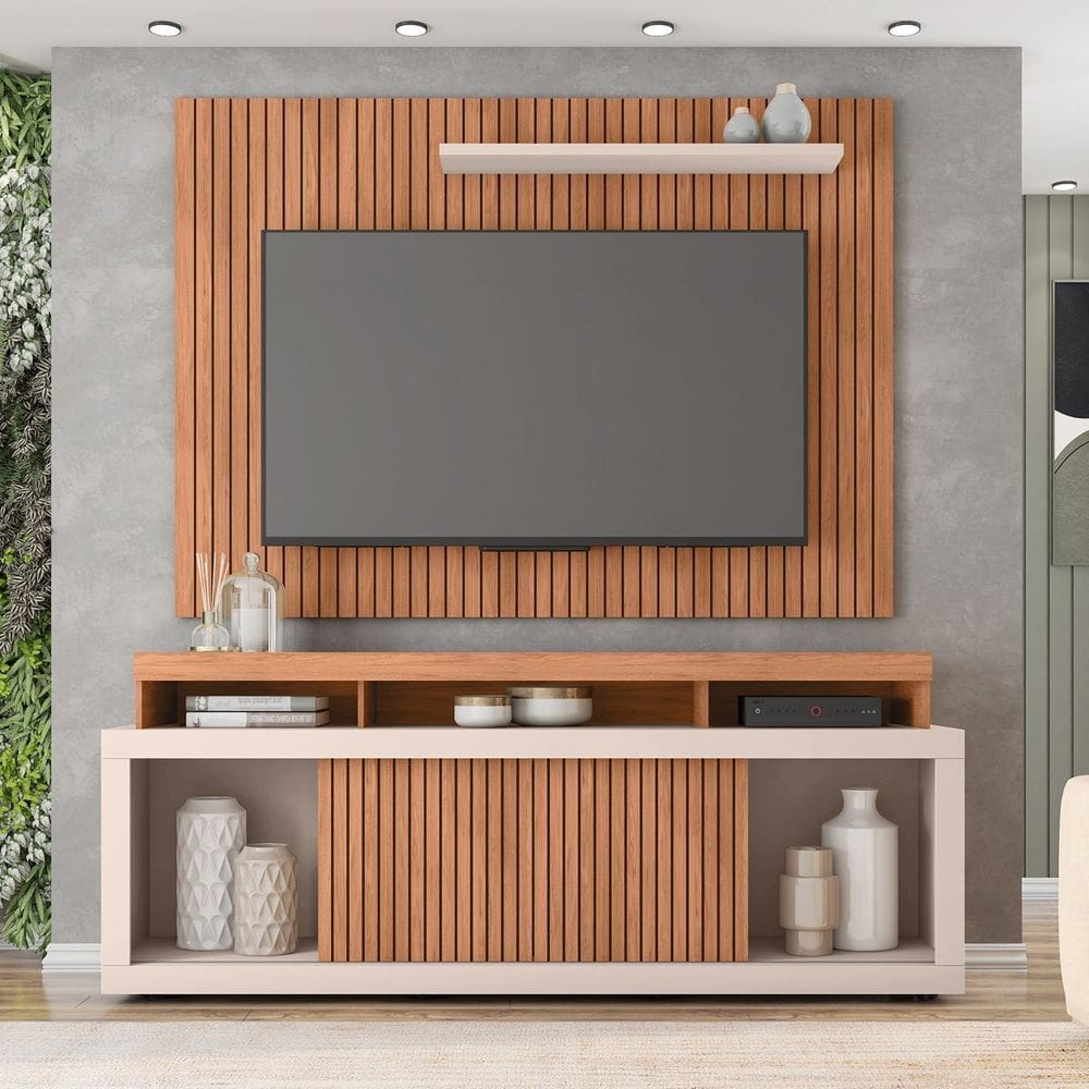 Rack com Painel para Tv até 70 Polegadas Valença Freijó/Off White