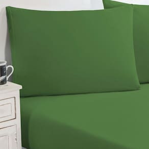 Jogo De Cama Malha Lençol 100% Algodão Gran Moratta 3 Peças King - Verde Bandeira