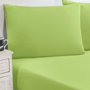 Jogo De Cama Malha Lençol 100% Algodão Gran Moratta 2 Peças Solteiro Verde Pistache