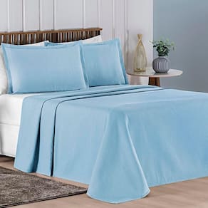 Cobre Leito Casal Padrão Charm Piquet 100% Algodão 3 Peças - Serenity