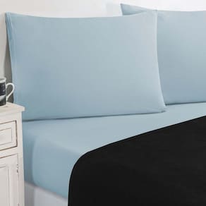 Jogo De Cama Malha Lençol 100% Algodão Gran Moratta 4 Peças Queen Preto-azul Bebê