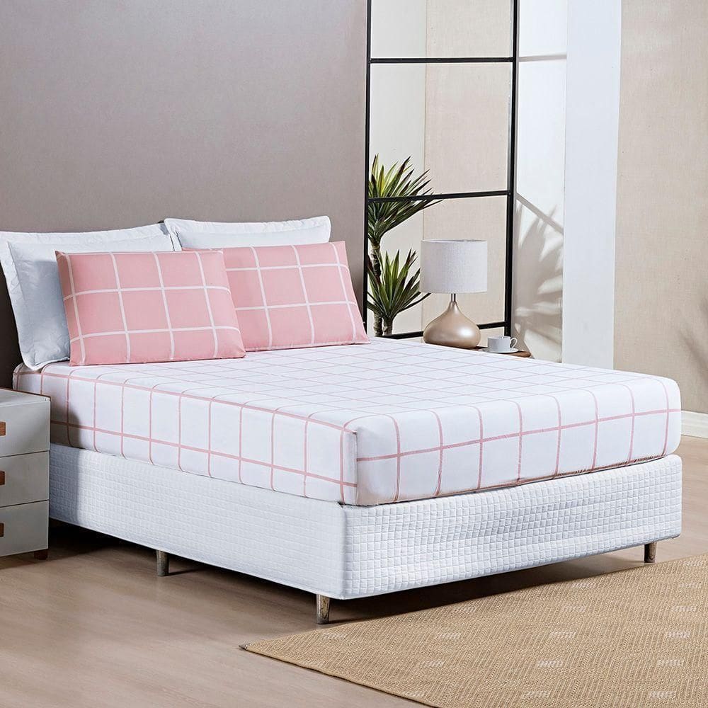 Jogo De Cama Austin King 03 Peças - Rosa