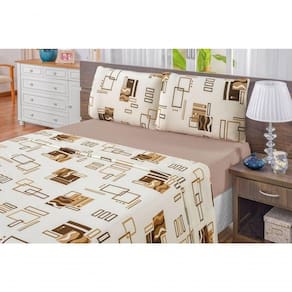 Jogo De Cama Malha King Quality 04 Peças - Estampa Avelã