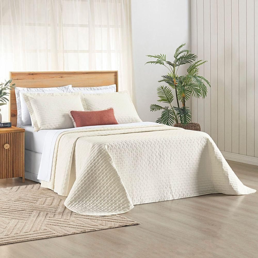 Cobre Leito Verity Queen 03 Peças - Palha