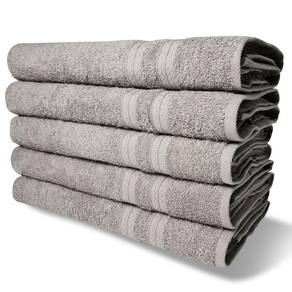 Kit 5 Toalhas De Banho 430g/m² Grande Grossa 80x150cm Itália Soft Cinza
